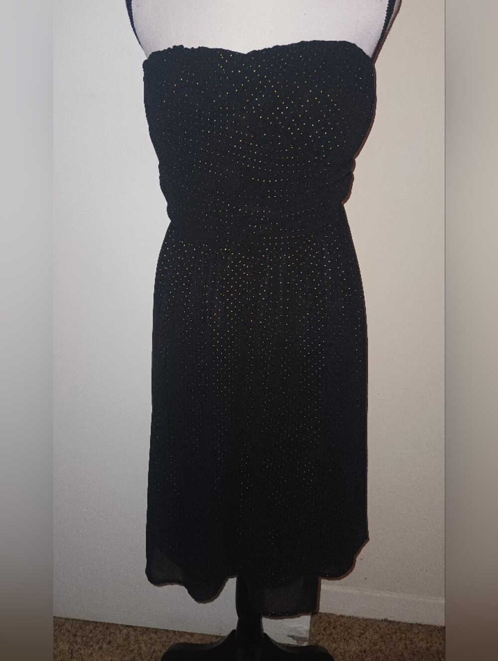 Lane Bryant Black Strapless Dress with Gold Stud Accents